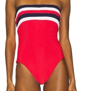 Revolve Beach Riot “Jessa” WMNS One Piece Swimsuit in American Colorblock SZ SM